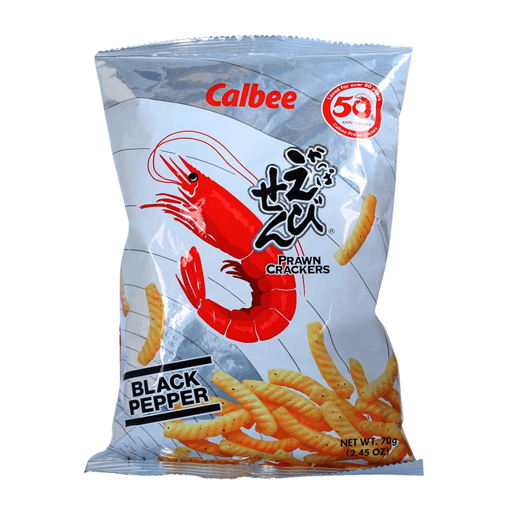 Calbee Prawn Crackers – Black Pepper 70g